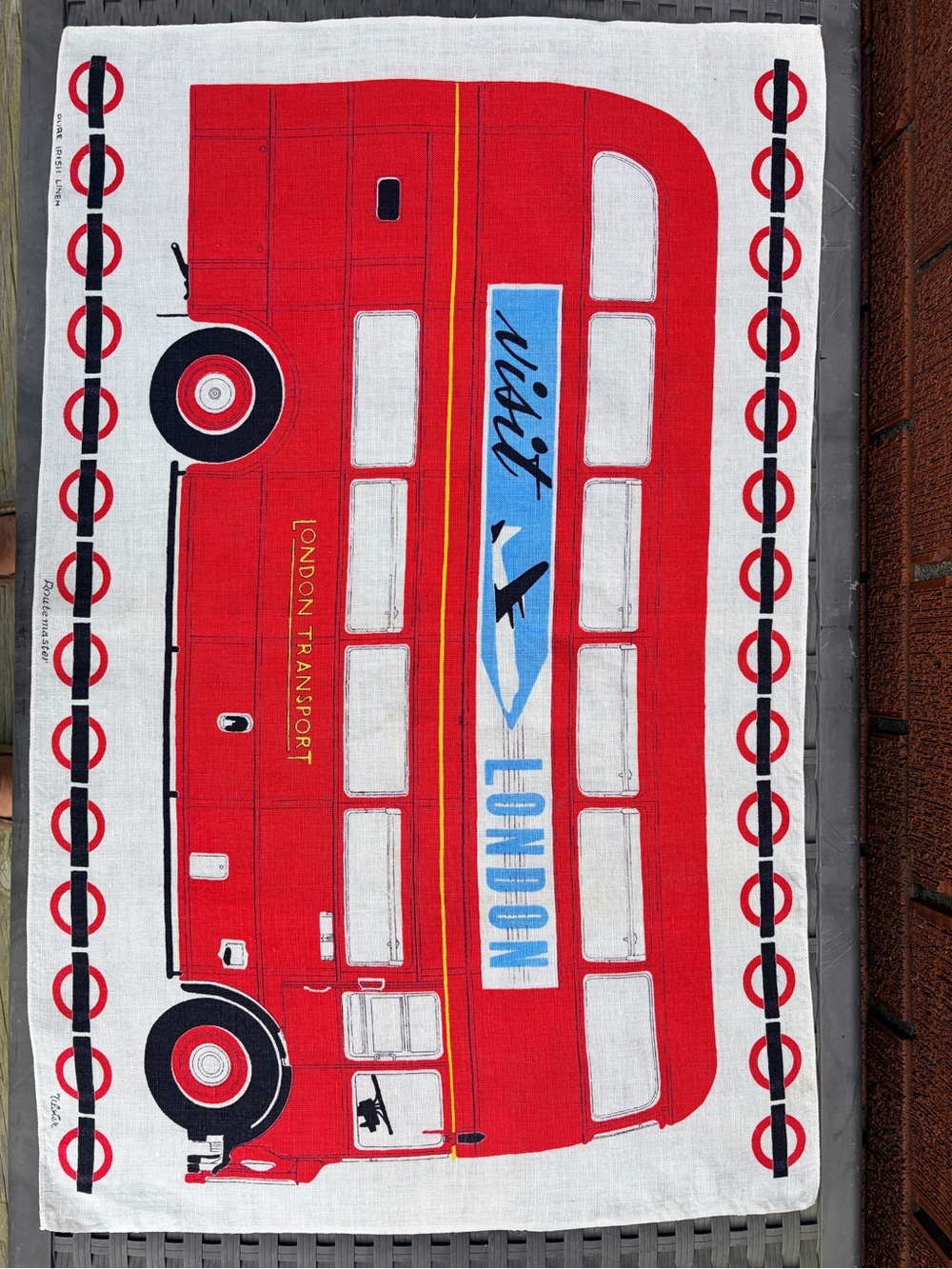 VTG London Transport Red Double-Decker Bus Tea Towel